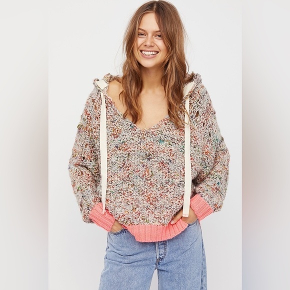 Free People Mystical Hoodie Multicolor Chunky Knit Size S - Picture 1 of 13